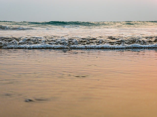 海滩, 海洋, 日落, 水, 风景秀丽的, 波浪, 沙, 海景, 太阳, 自然