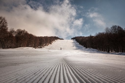山, 雪, 线, 滑雪者, 中央, 冬天