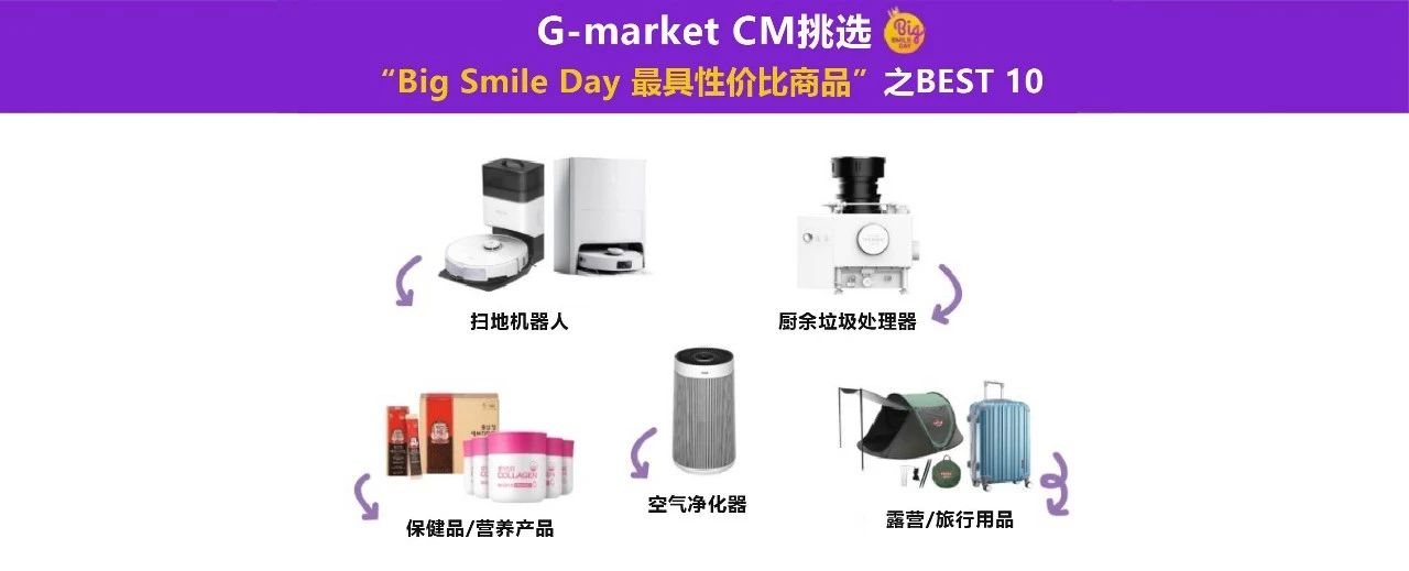 G-market CM挑选的“Big Smile Day 最具性价比商品”之BEST 10