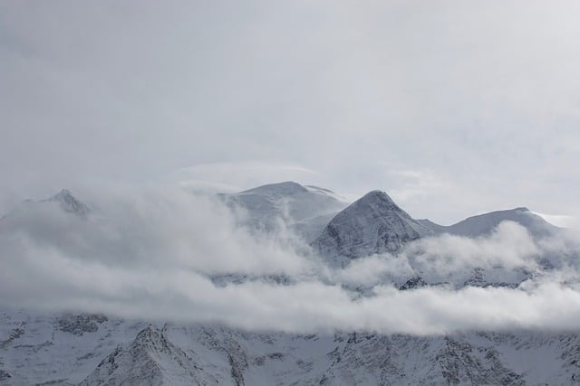 山, 奥弗涅-罗纳-阿尔卑斯, 勃朗峰地块, 雪, 冬天, 山地景观, 云