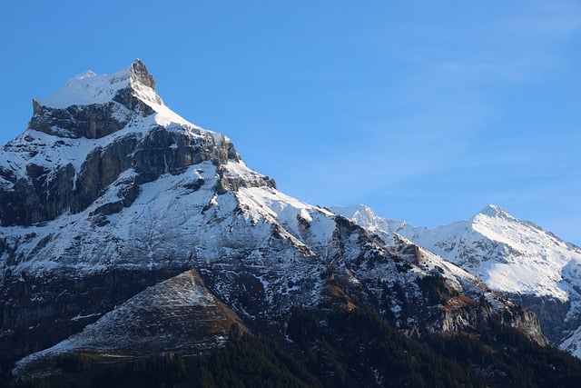 山, 阿尔卑斯山, 英格堡, 景观, 瑞士, 大自然壁纸, 蓝天, 雪, 山