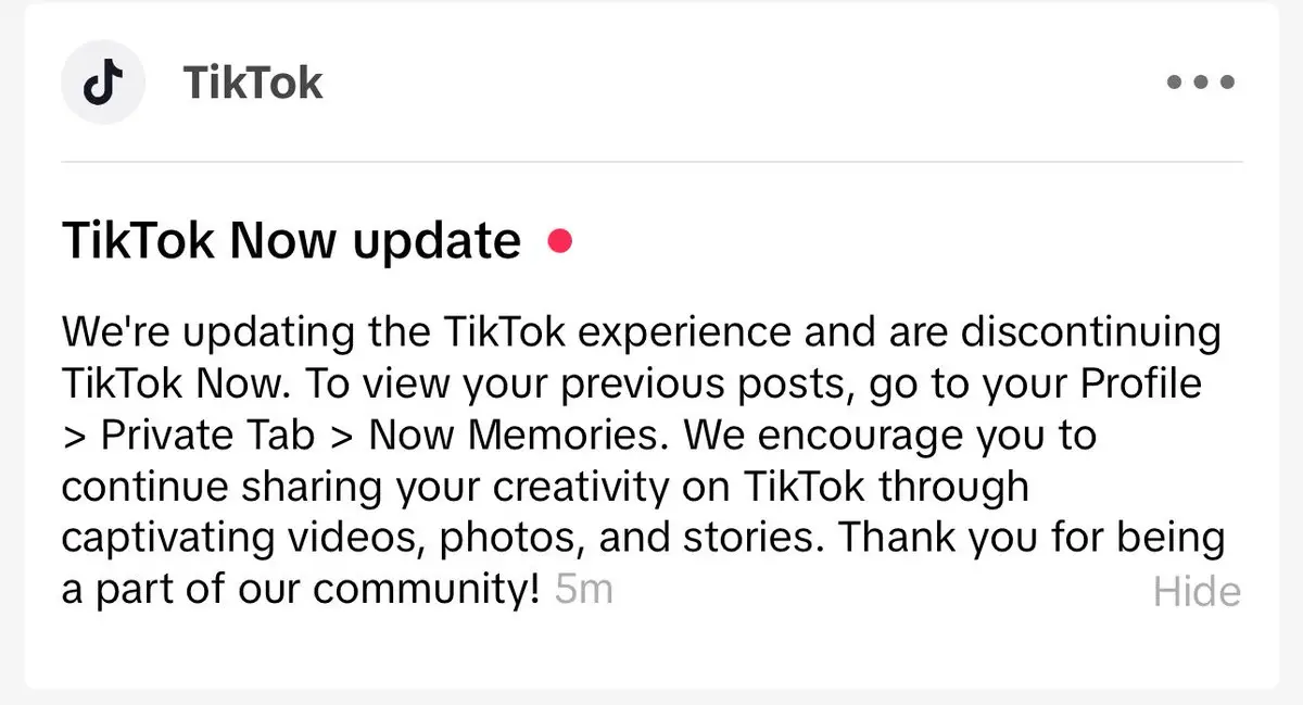 TikTok或将停用TikTok Now，上线仅9个月