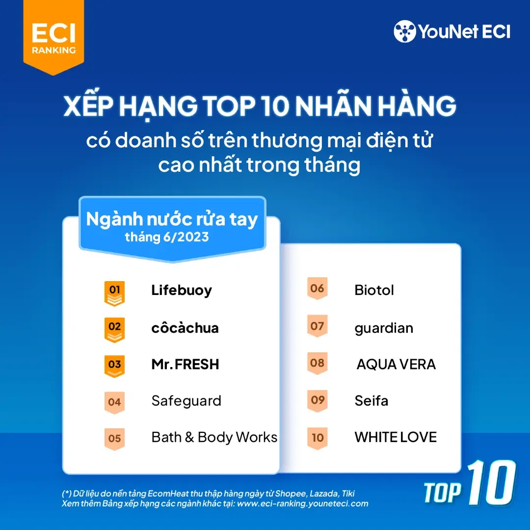 越南6.6大促九大热销品类，各品类TOP10品牌公布