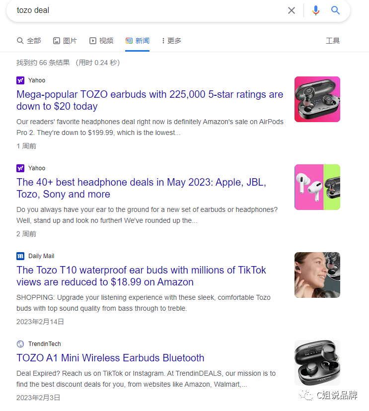 亚马逊TOP10耳机品牌TOZO站外流量拆解