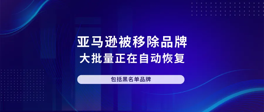 亚马逊被移除品牌，包括黑名单品牌大批量正在自动恢复