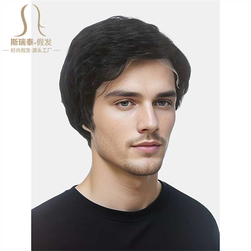 HDlacefront假发外贸出口亚马逊前蕾丝黑色仿真人发化纤假发套