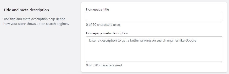 设置Homepage title(主页标题)和Homepage meta description(主页元描述)