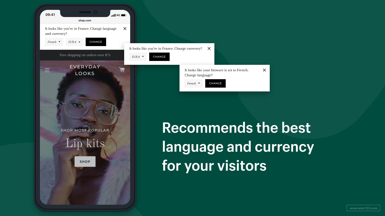 平台动态 | 自动推荐语言和货币功能，为您提升本地化顾客体验