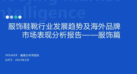 《2023年服饰鞋靴行业发展趋势及海外品牌市场分析报告》PDF下载