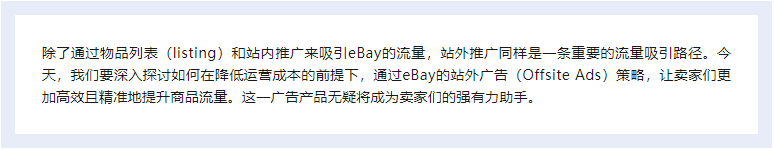 提升商品流量！eBay站外广告丨卖家的高效精准助推器