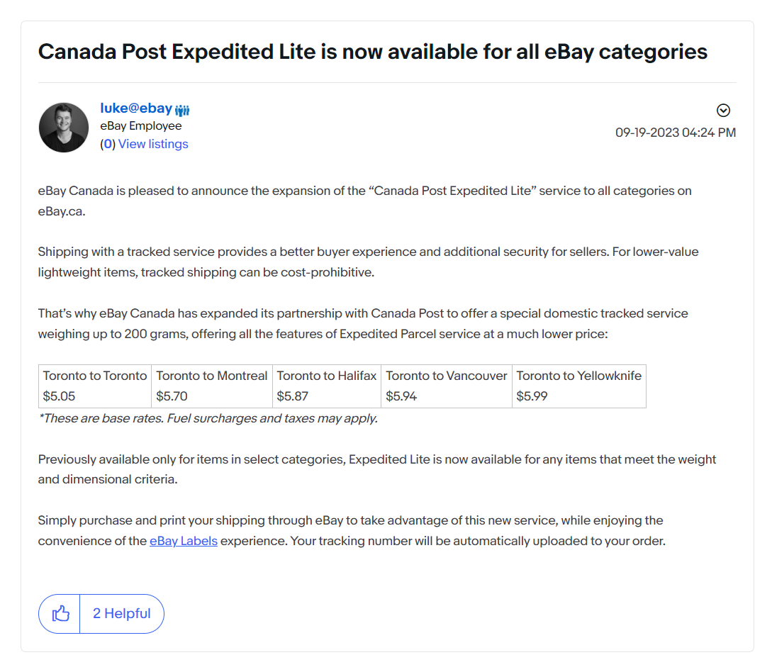 eBay加拿大站物流政策更新！这项加急服务全面开放！