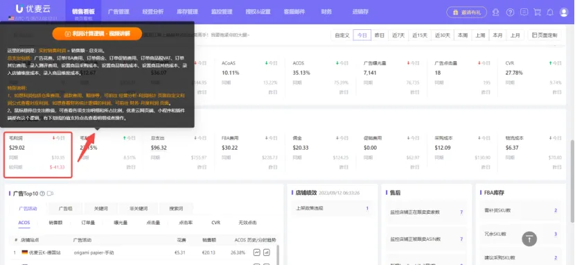 优麦云如何计算利润的？运营、老板、财务，分别该看哪里的利润？