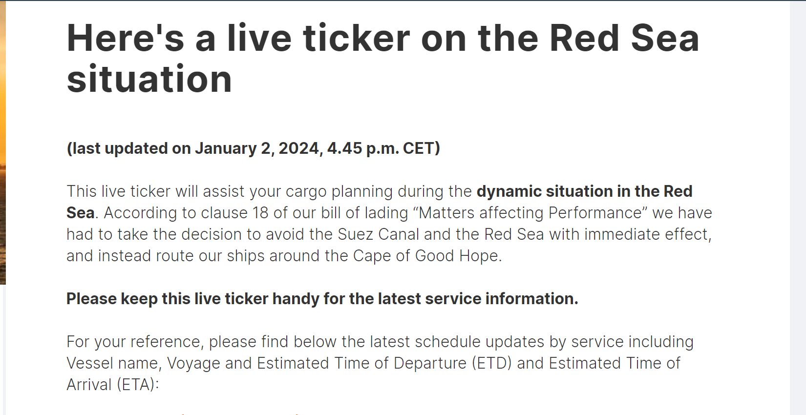 红海航线再受重创，达飞大幅上调FAK费率