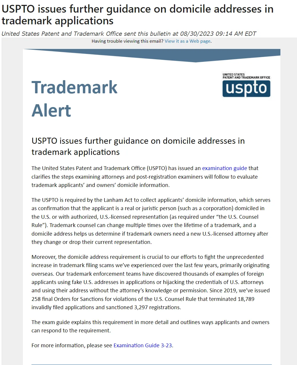 重磅新规!还在投机取巧?USPTO颁发最新审查指南!