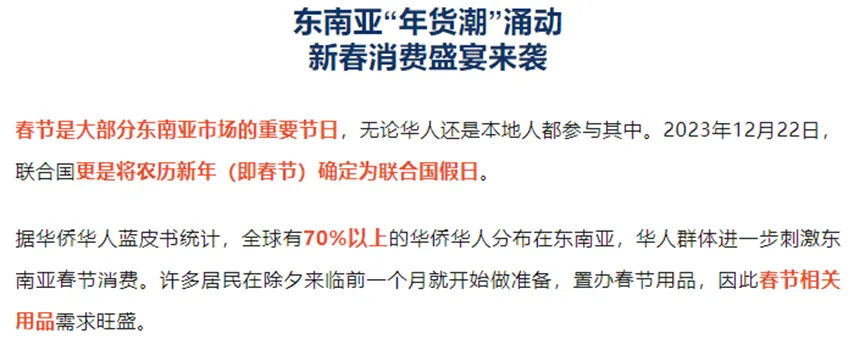 东南亚市场“年货潮”来袭!TikTok卖家备战春节促销热潮