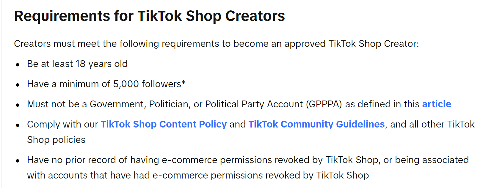 TikTok美区达人开通电商要求再调整