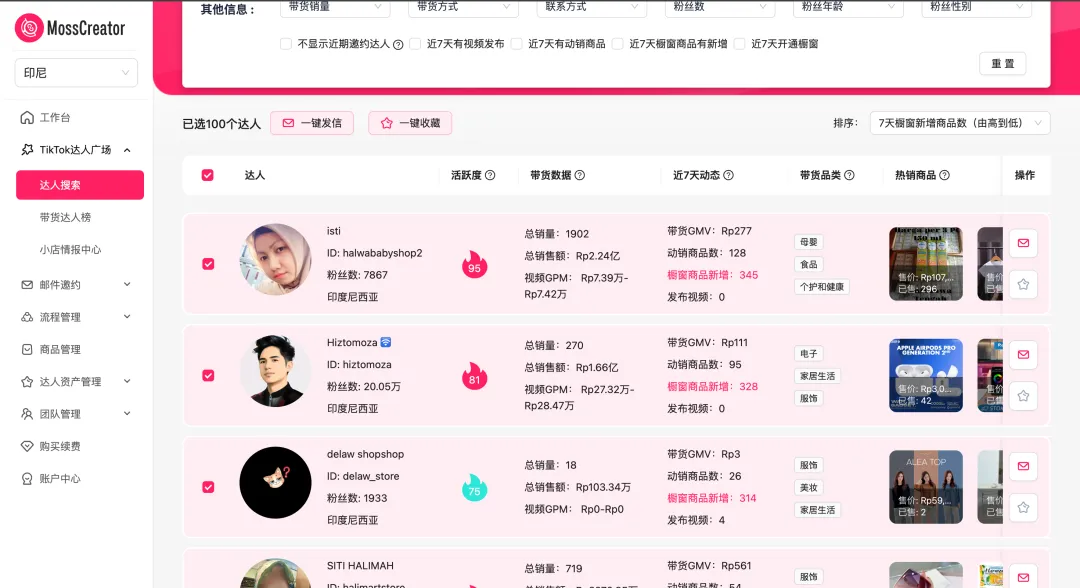 MossCreator——帮你突破TikTok达人广场私信限制!用高效、稳定的邮件系统单日建联15000个带货达人