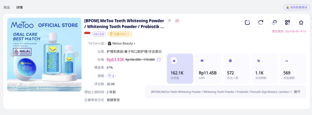 年销售额1个亿！这款国货漱口水凭什么在TikTok印尼火出圈，一年卖到线上Top1？｜EchoTik选品洞察