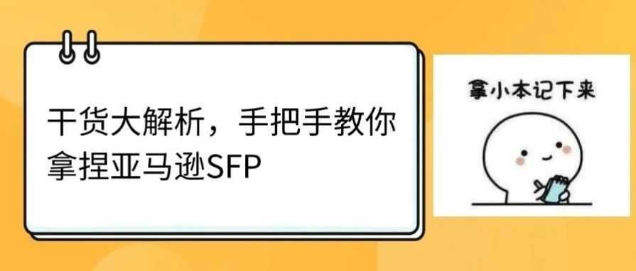 干货大解析，手把手教你拿捏亚马逊SFP