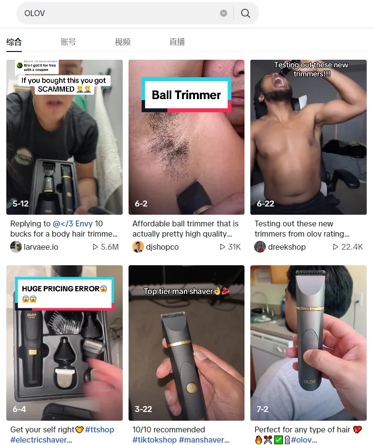 TikTok美国站“男性体毛刀”日销过千,男性个护产品迎来爆发期 | 嘀嗒狗
