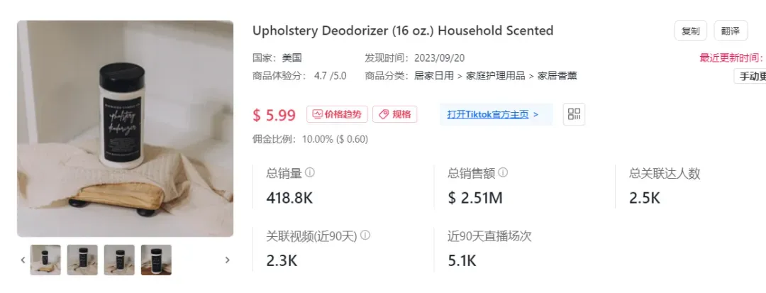 “基督教手链”美区走红,除臭剂出单破5万 | TikTok美国小店周榜