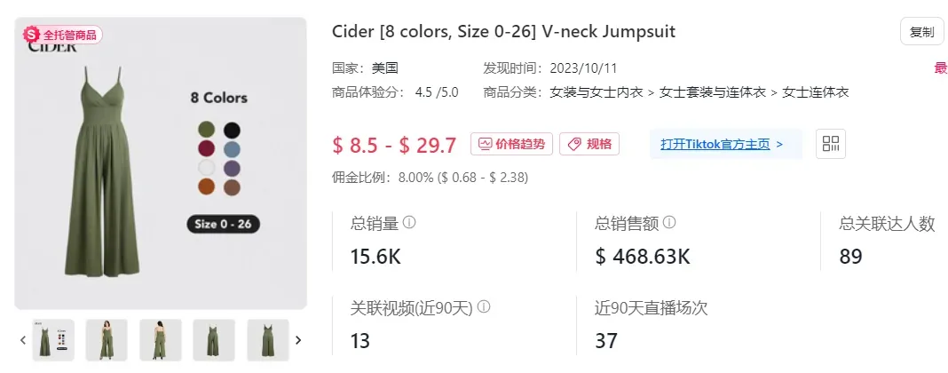“基督教手链”美区走红,除臭剂出单破5万 | TikTok美国小店周榜