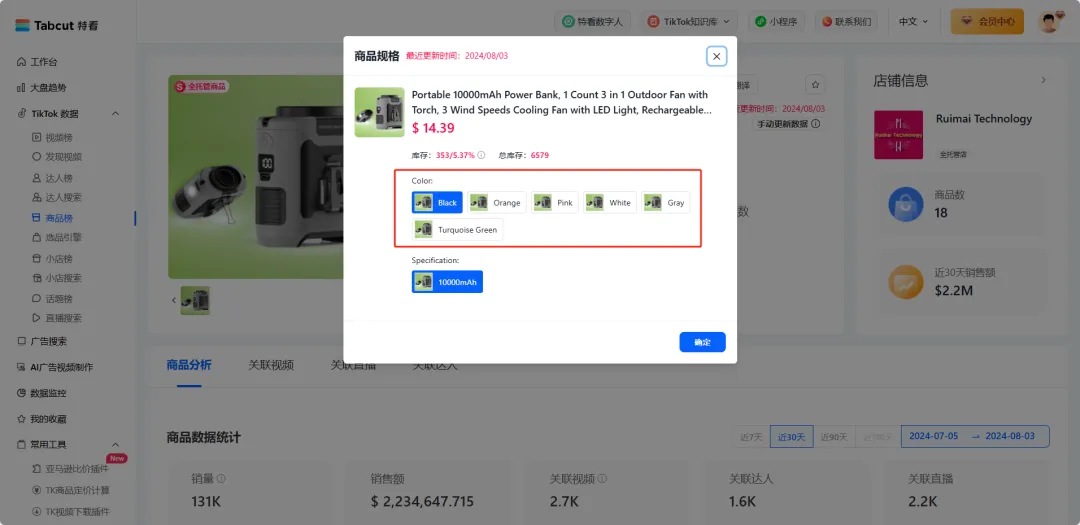 清凉经济革命：TikTok多功能风扇引领销售风潮，月销224万美金