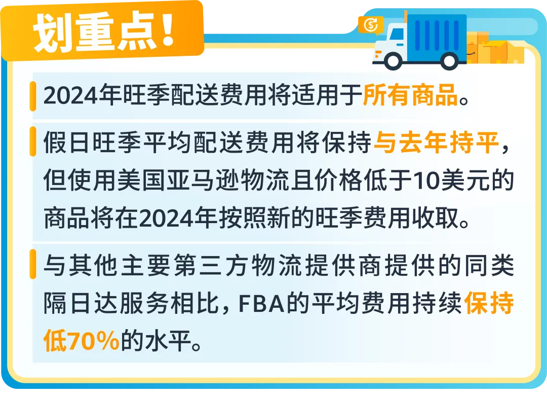 重磅!2024亚马逊物流(FBA)旺季配送费即将生效!
