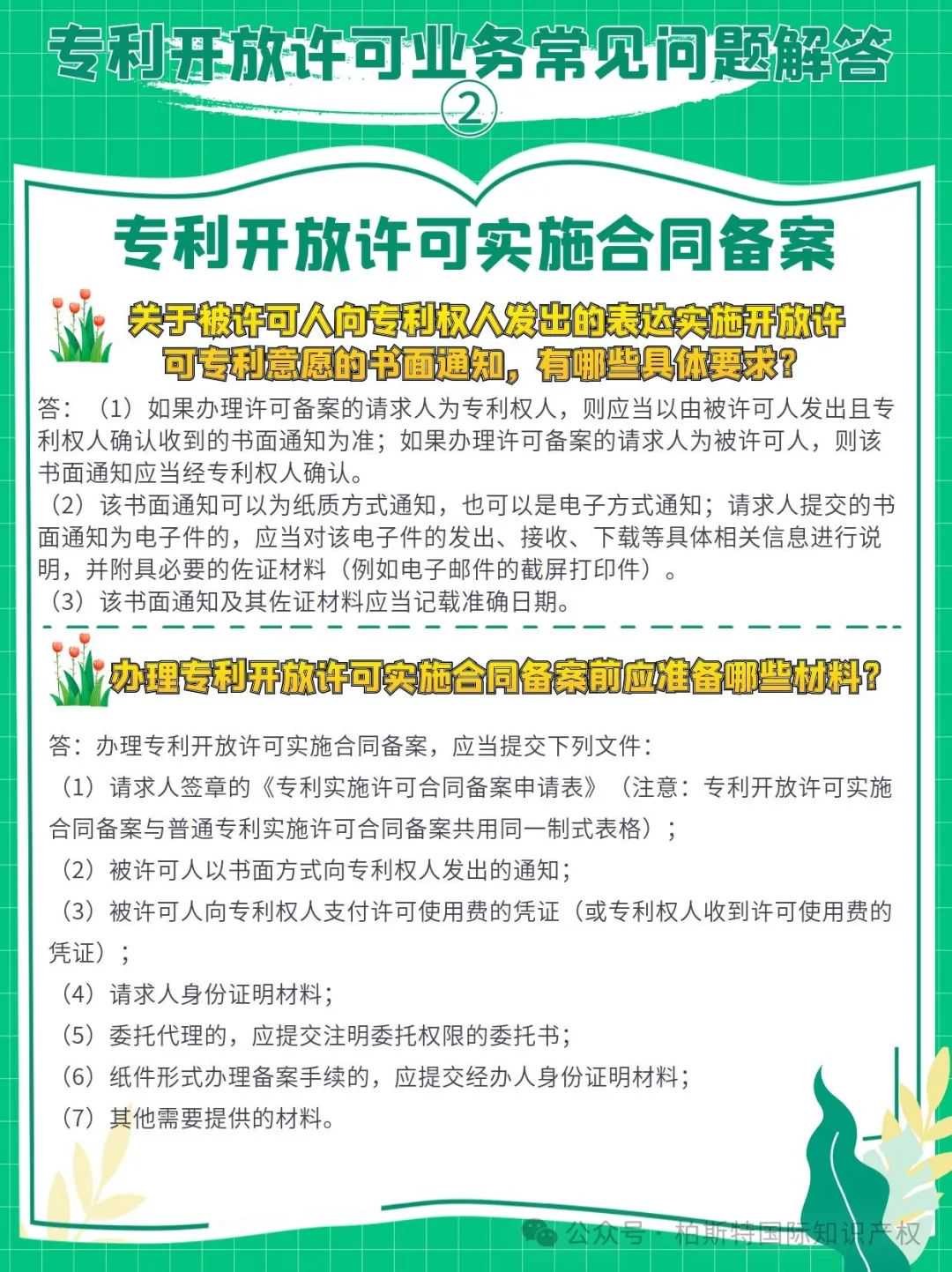 【国知局】专利开放许可业务常见问题解答②丨专利开放许可实施合同备案