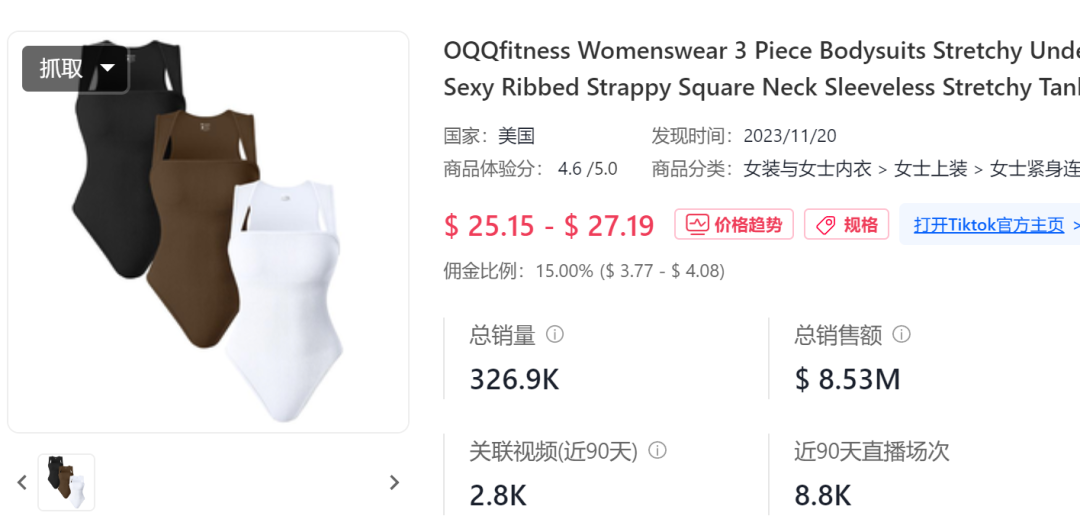 健身与新时尚碰撞，OQQ运动服爆卖850万美元！