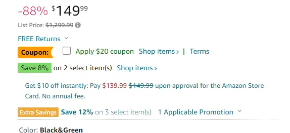 美国站某品牌链接清一色都是1299.99 或 999.99 的超高划线价!这些贼夸张的下划线价格究竟是怎么做出来的?