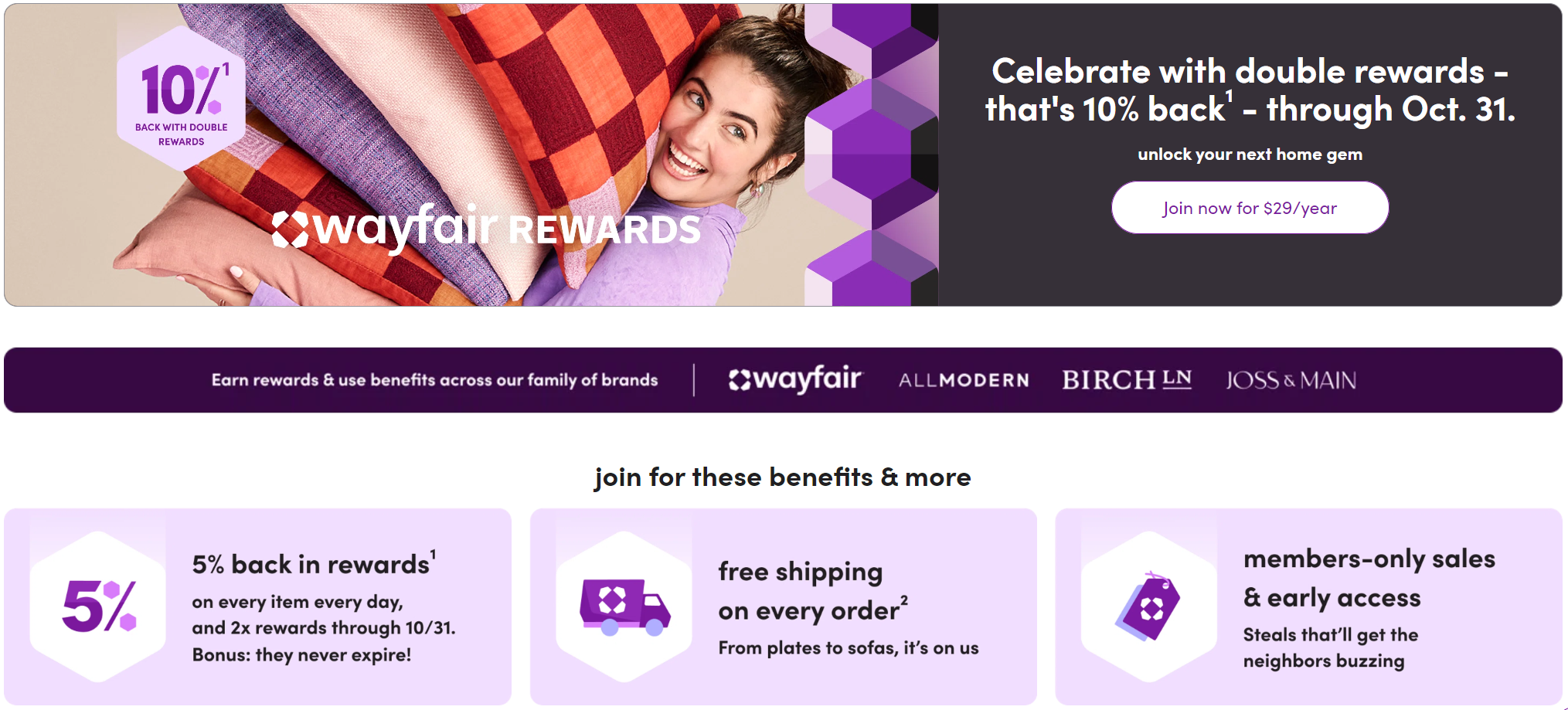 Wayfair推出付费会员计划Wayfair Rewards