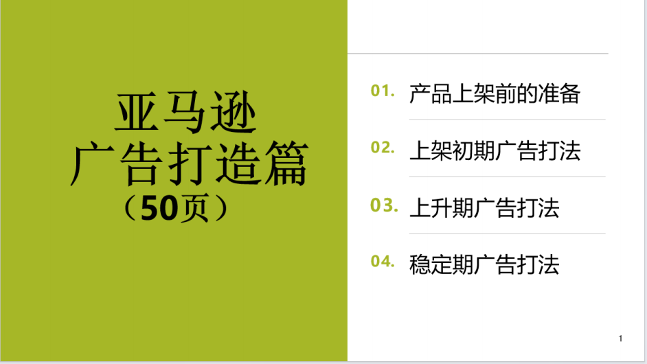 亚马逊不同推广时期的站内CPC广告实战打法（共50页）