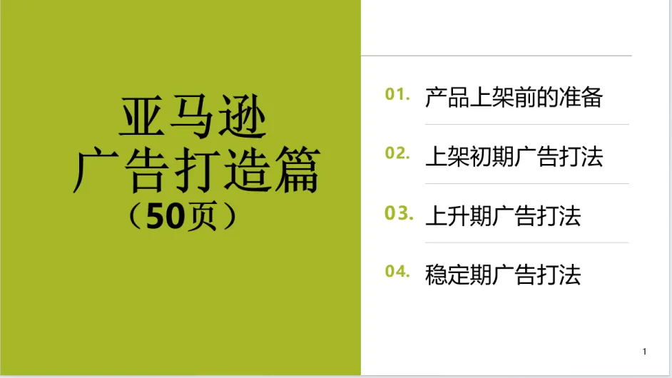 亚马逊不同推广时期的站内CPC广告实战打法(共50页)