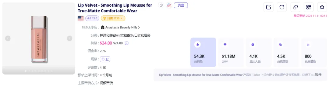 爆火!Anastasia Beverly Hills丝绒唇釉凭啥月销90万美金!