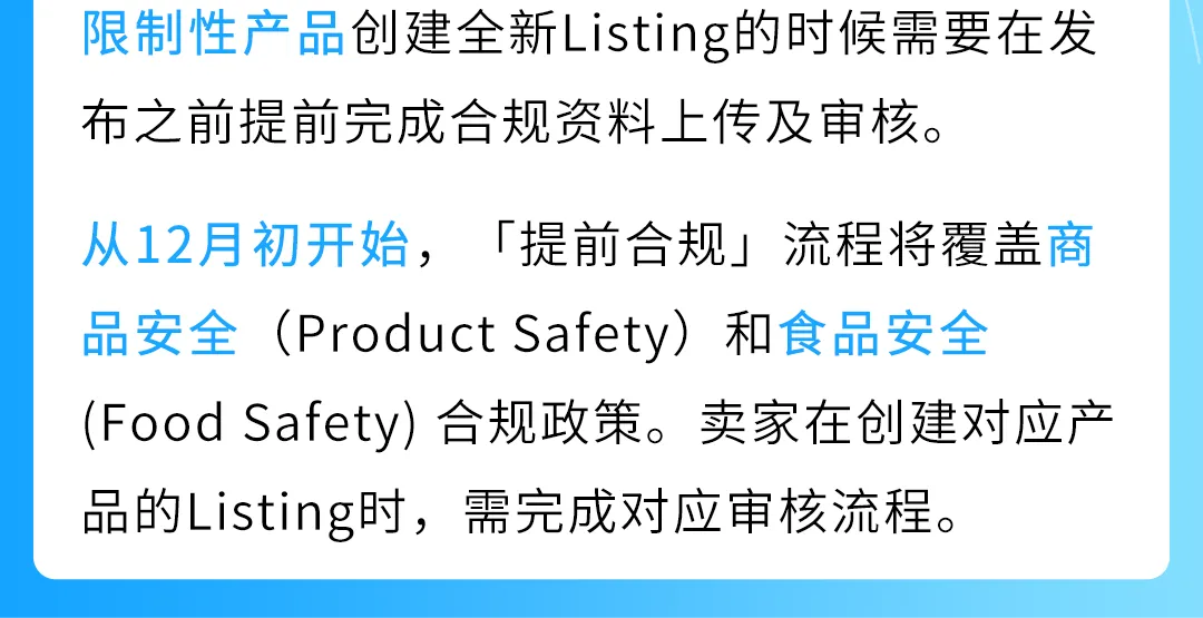 12月起,商品&食品安全类「提前合规」流程上线! 亚马逊新Listing发布前须先审核