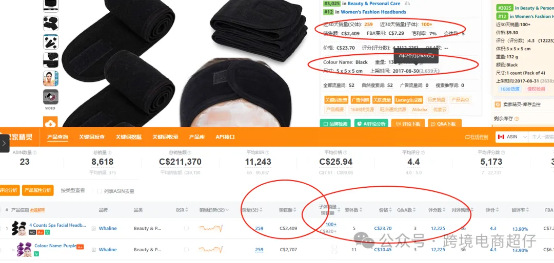 2024.11.20亚马逊选品推荐(仅供参考):束发带