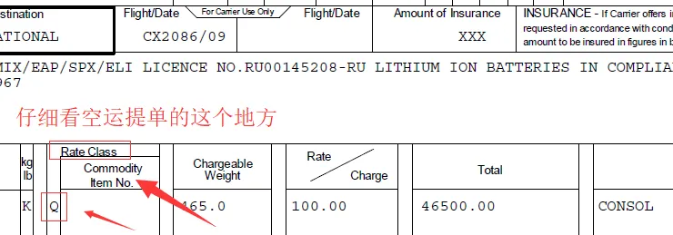 跨境物流航空运单上M、N、Q、C、S代码是什么意思？