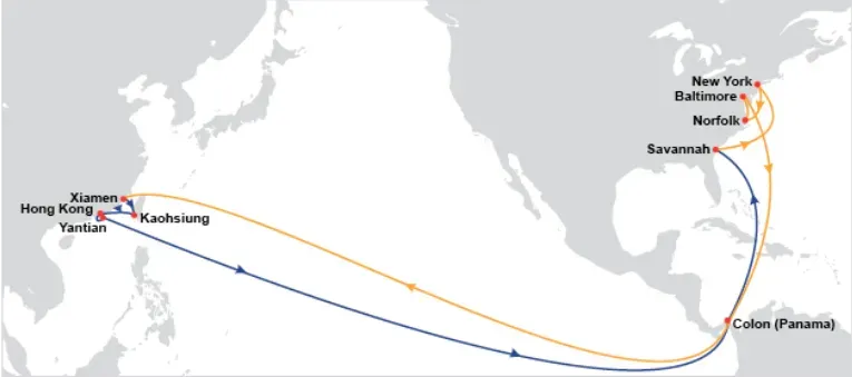 跨境物流中美主要港口有哪些？航线都有什么？