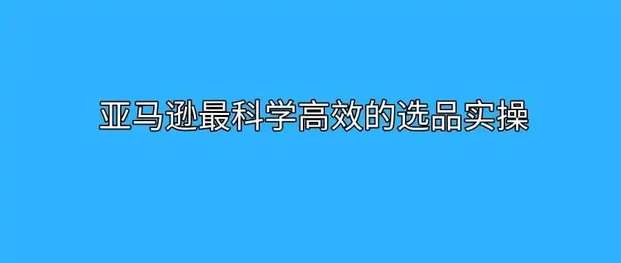 亚马逊资料-亚马逊最科学高效的选品实操