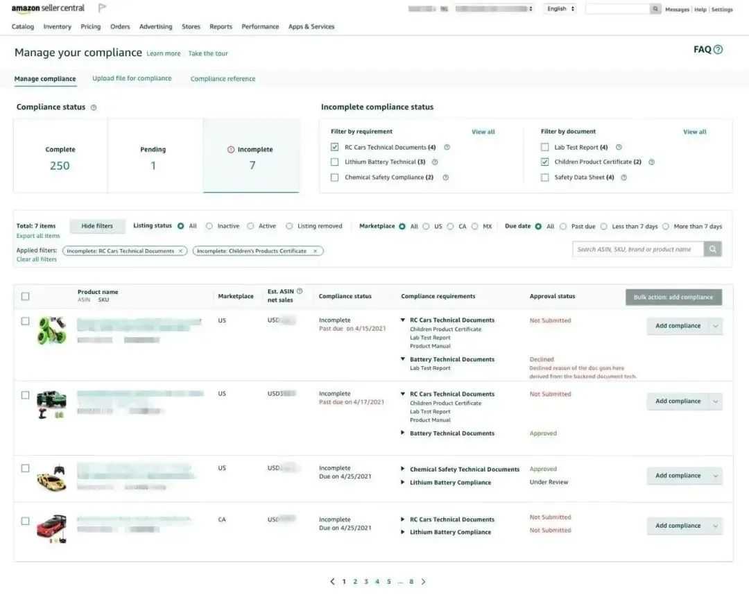 亚马逊美国加拿大站点玩具合规政策更新，请尽快提交合规文件避免下架！