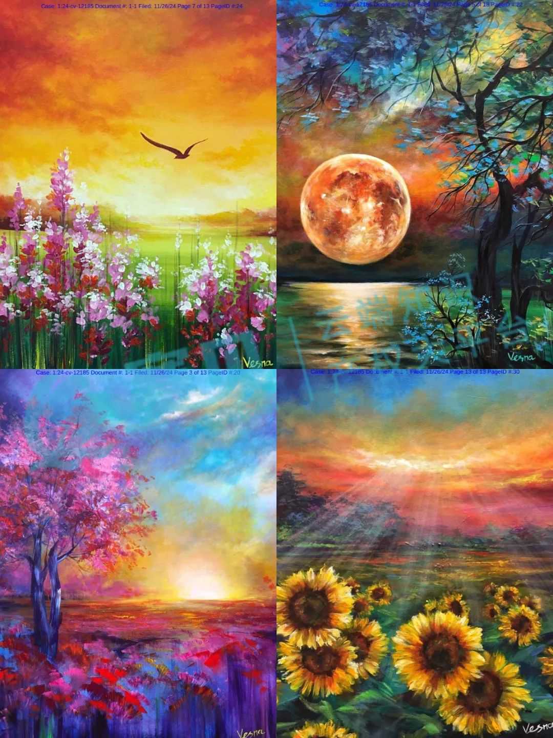 【24-cv-12185】Vesna Delevska版权画TRO维权，这几张图片请勿使用！未开始冻结账户资金！