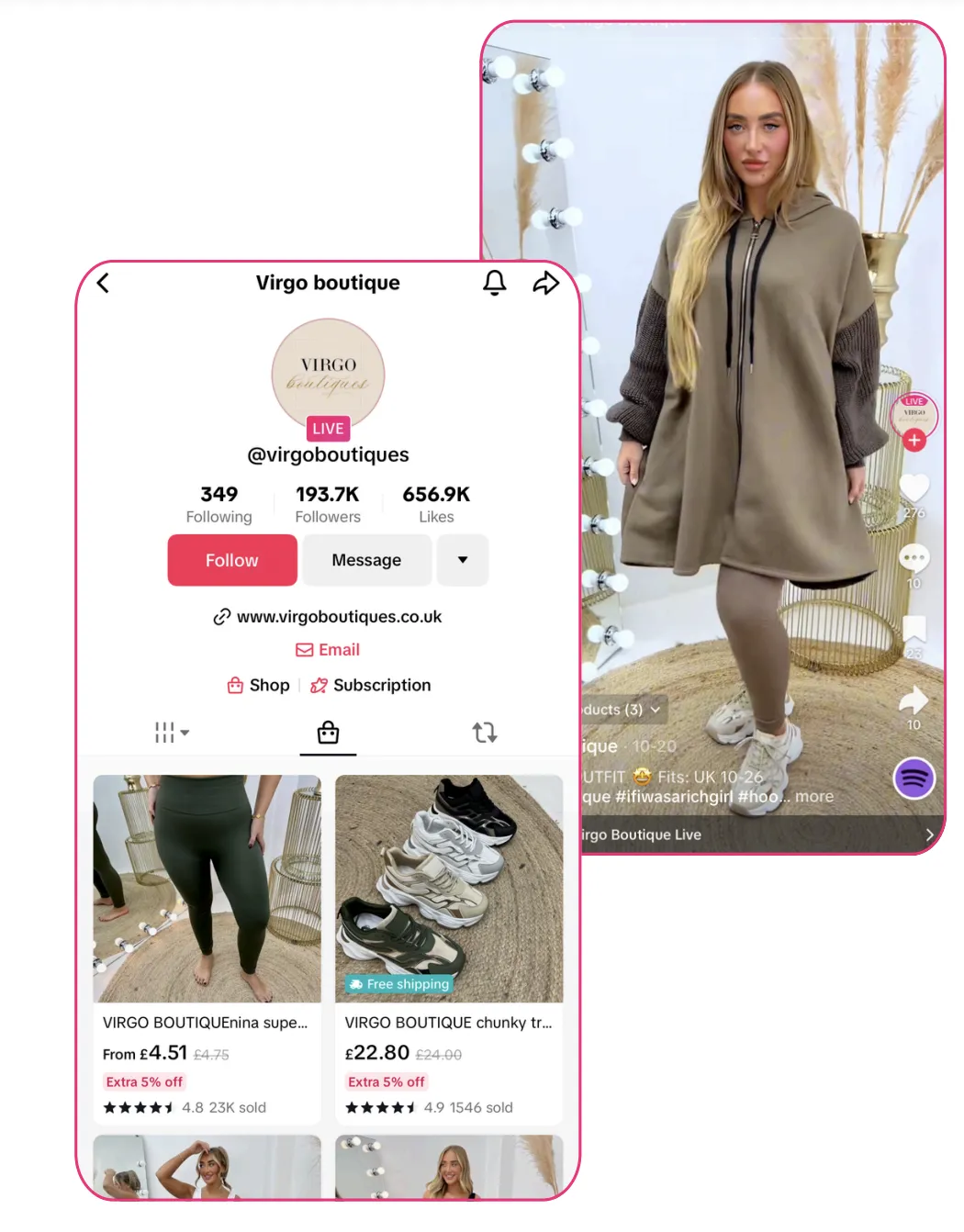 TikTok 英国Q3前25品牌,Virgo Boutique GMV达2,600万英镑