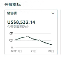 大家圣诞节这两天的销量怎样？我一个星期前还是每天一万美金销售额，今天只有一千五百美金了……