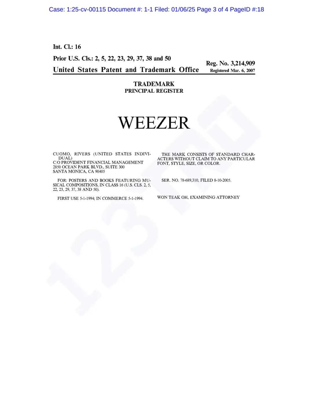 20多张版权旧案新发；Weezer产品涵盖服饰、音乐CD、海报等类目！