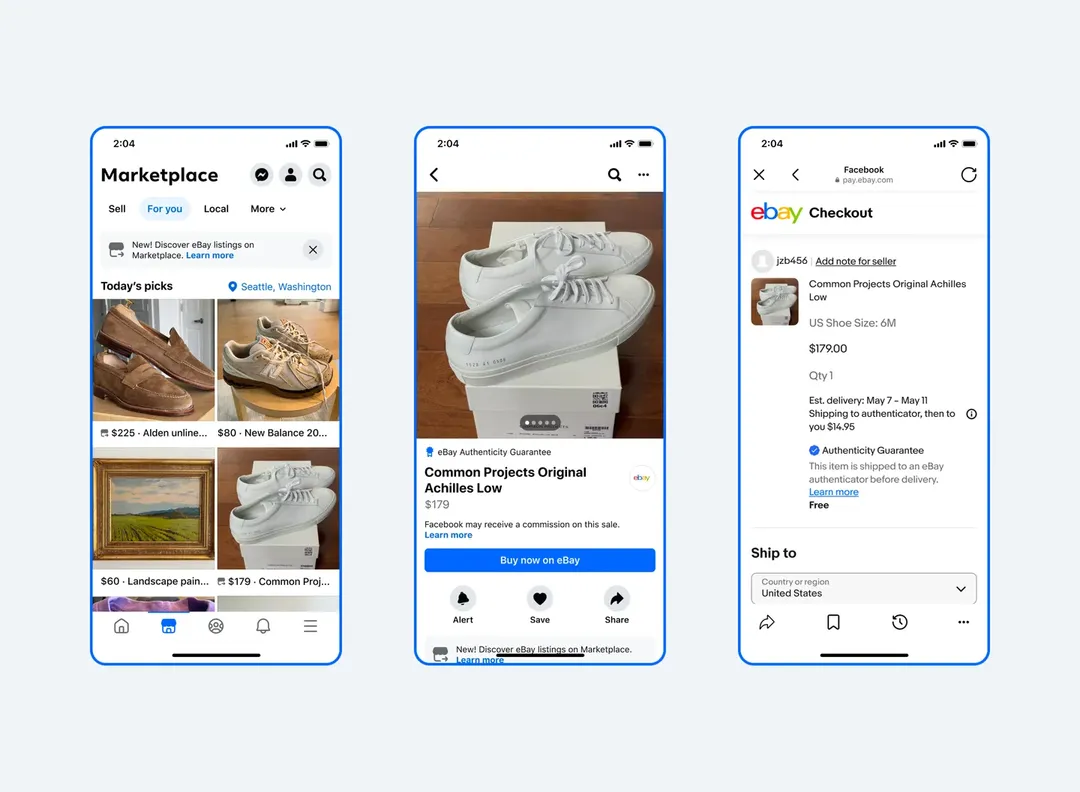 Facebook Marketplace测试显示eBay商品列表,应对欧盟指控