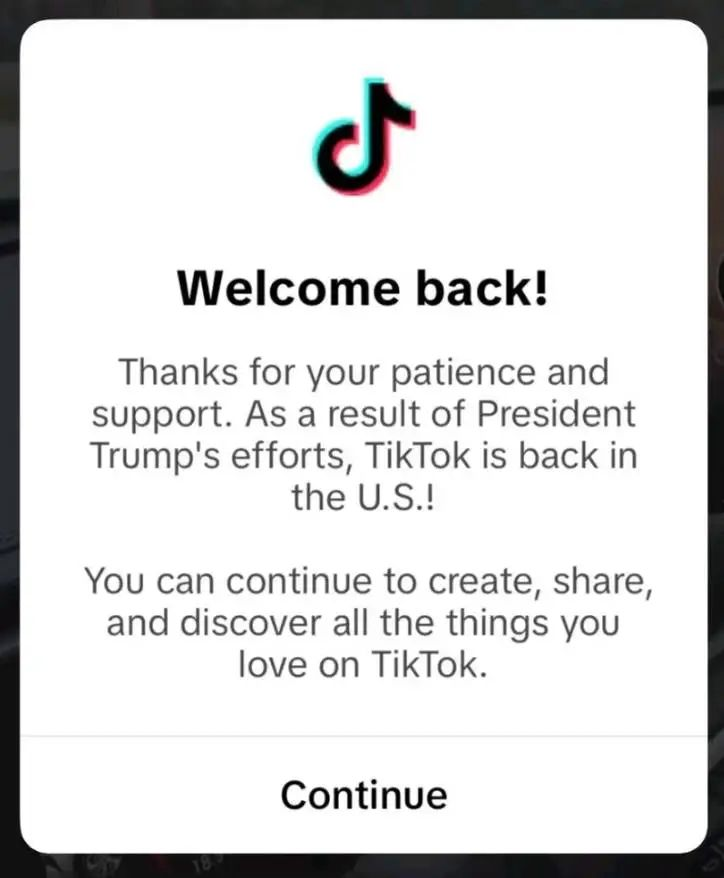 特朗普上任第一天，TikTok禁令确认推迟！