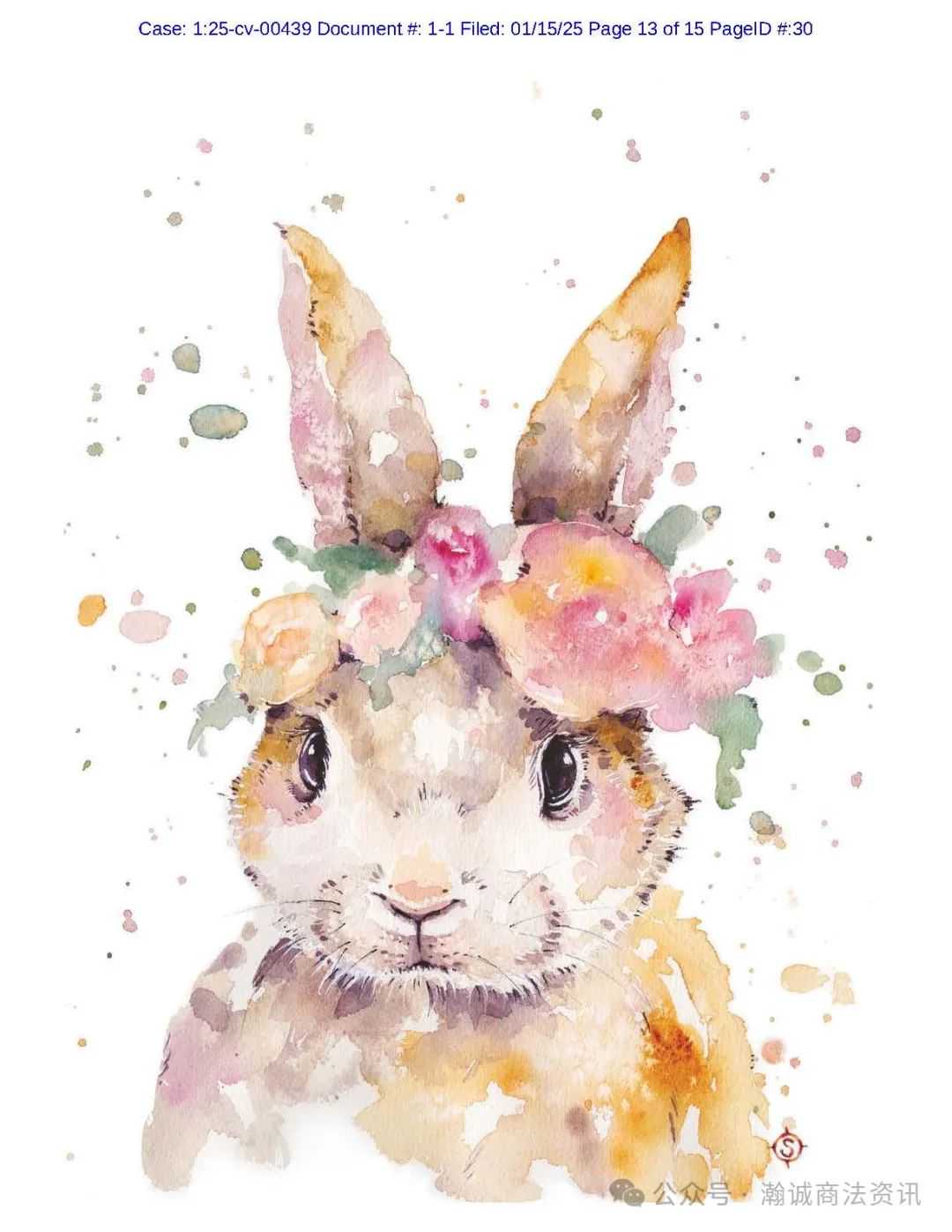 Keith律所再次代理艺术家SALLY WALSH再次发起版权案件，涉及7张水彩画