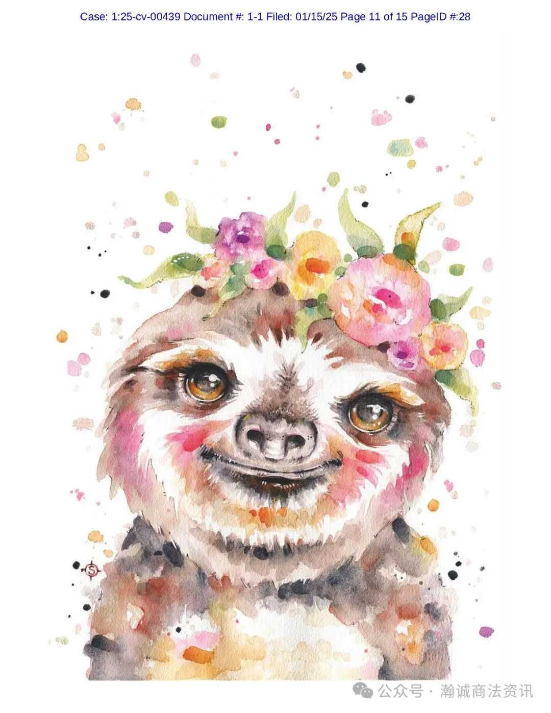 Keith律所再次代理艺术家SALLY WALSH再次发起版权案件，涉及7张水彩画