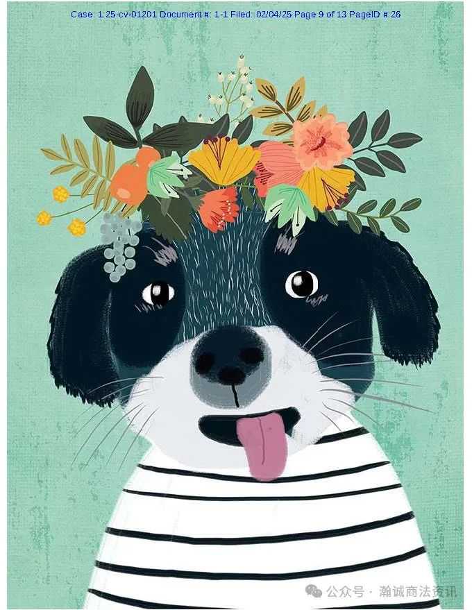 Keith律所代理西班牙艺术家Mia Charro再次发起版权案件（案号：25-cv-01201），涉及六张版权图